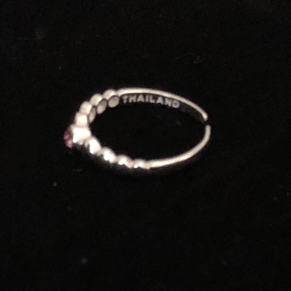 Toe Ring - 925 Sterling Silver & Crystal Bead π - Picture 4 of 5
